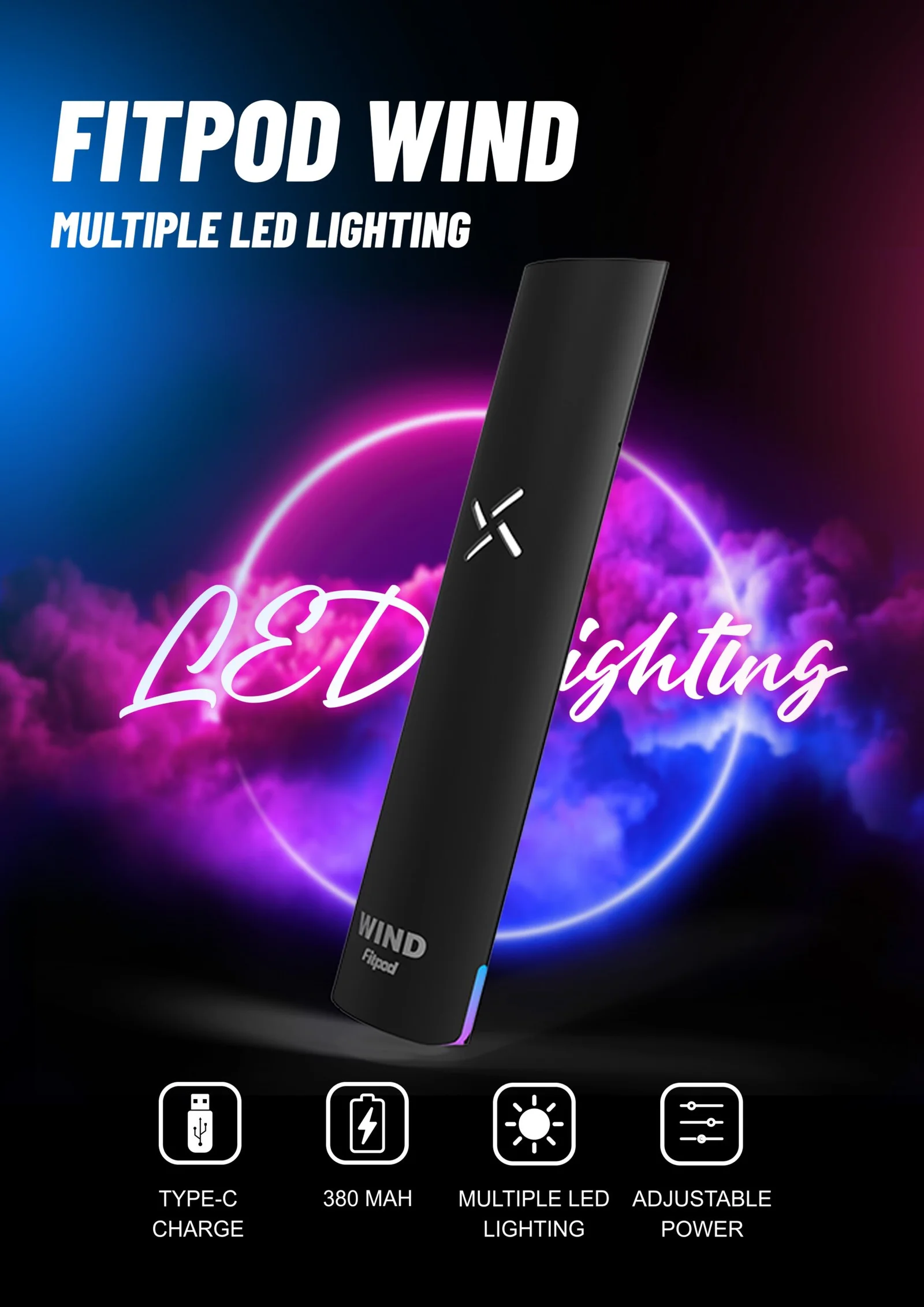 可調壓主機 - Fitpod Wind氣流桿一代(通用RELX一代 SP2 LANA):圖片 2
