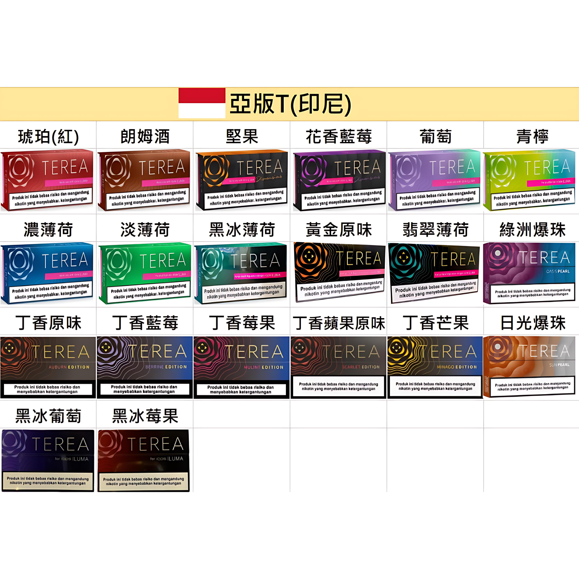 TEREA 亞洲版加熱煙彈(印T)|專為IQOS ILUMA設計|多款亞洲限定口味